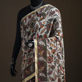 Kalamkari Printed Kota Doria Cotton Saree 27
