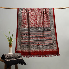 Handloom Cotton Natural Dyed Hand Block Bagh Print Towel 109