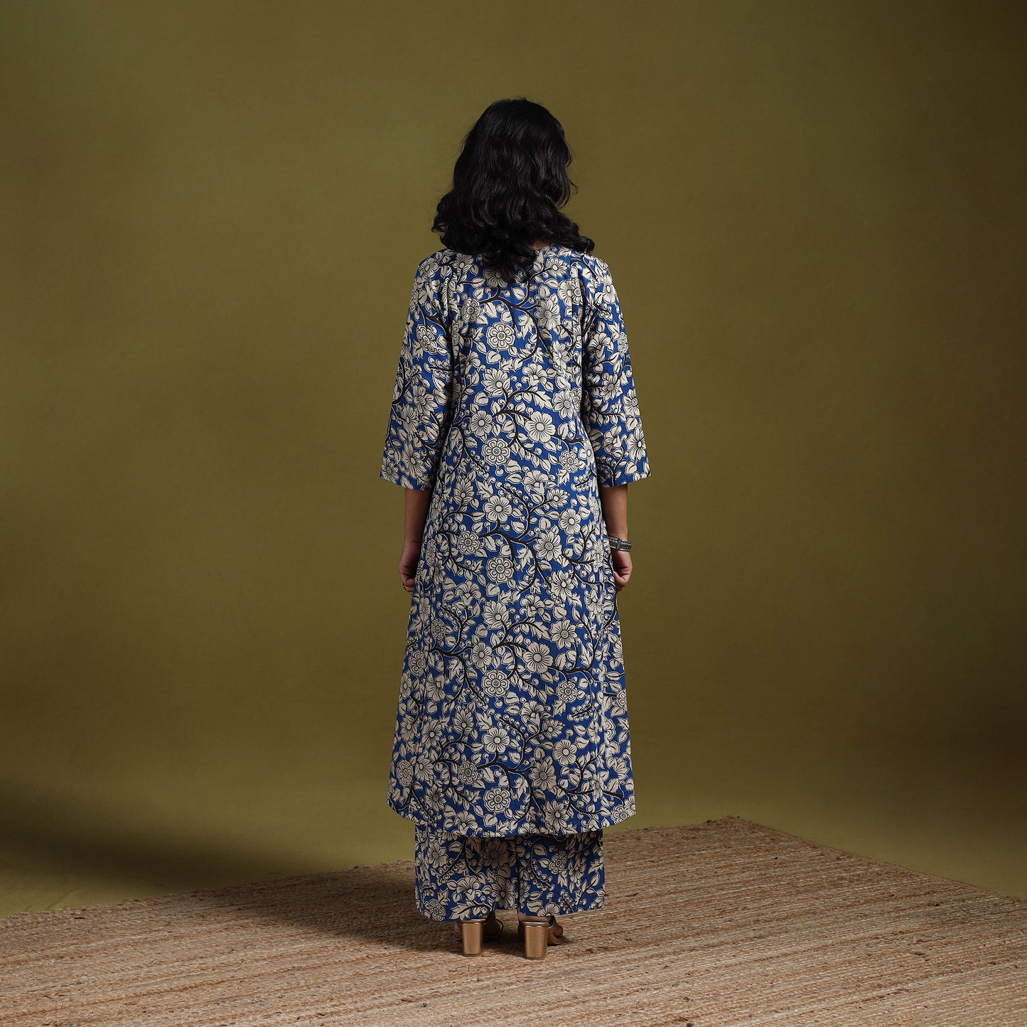 Kalamkari Printed Cotton 2pc Kurta Set for women 07