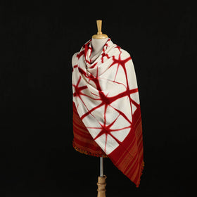 Kutch Handwoven Clamp Dyed Shibori Merino Wool Shawl 51