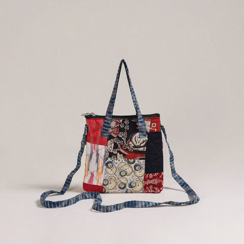 Multicolor - Handcrafted Quilted Patchwork Sling Bag 03