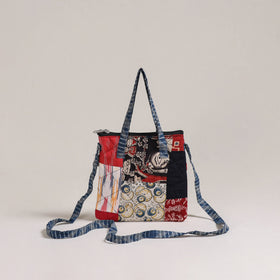 Multicolor - Handcrafted Quilted Patchwork Sling Bag 03