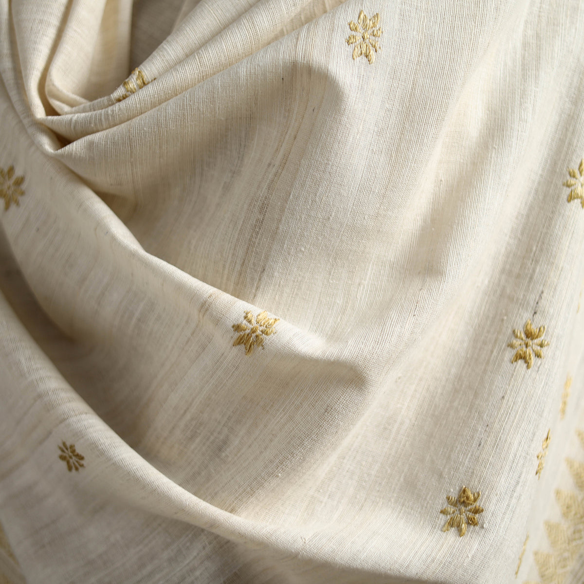 White - Handspun Handwoven Pure Eri Silk Aari Hand Embroidered Shawl of Assam 12