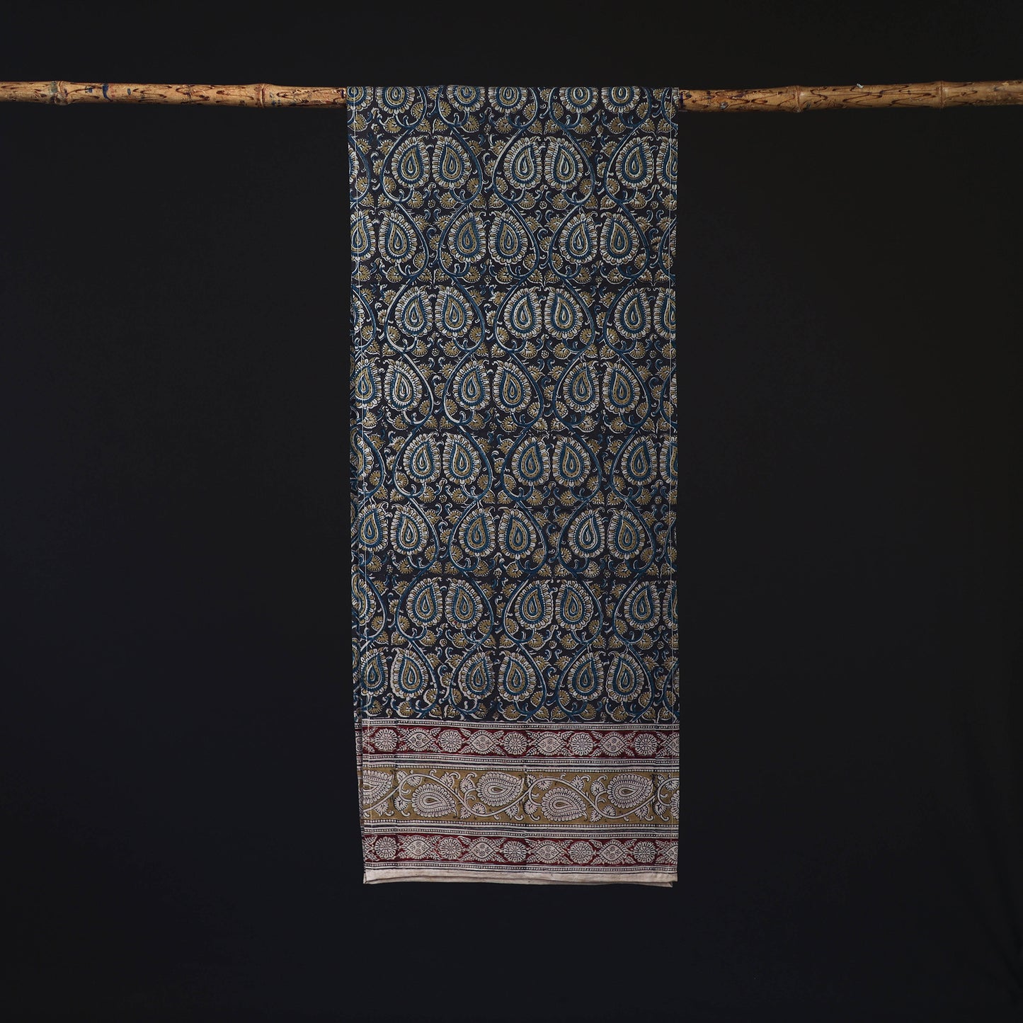 Pedana Block Print Natural Dyed Cotton Kalamkari Stole 44