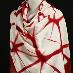 Kutch Handwoven Clamp Dyed Shibori Merino Wool Shawl 51