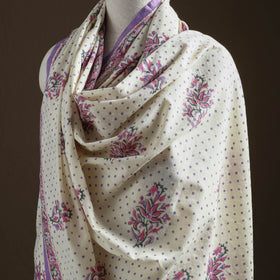 Floral Sanganeri Print Pure Merino Wool Handwoven Shawl 30