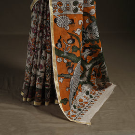 Kalamkari Printed Kota Doria Cotton Saree 27