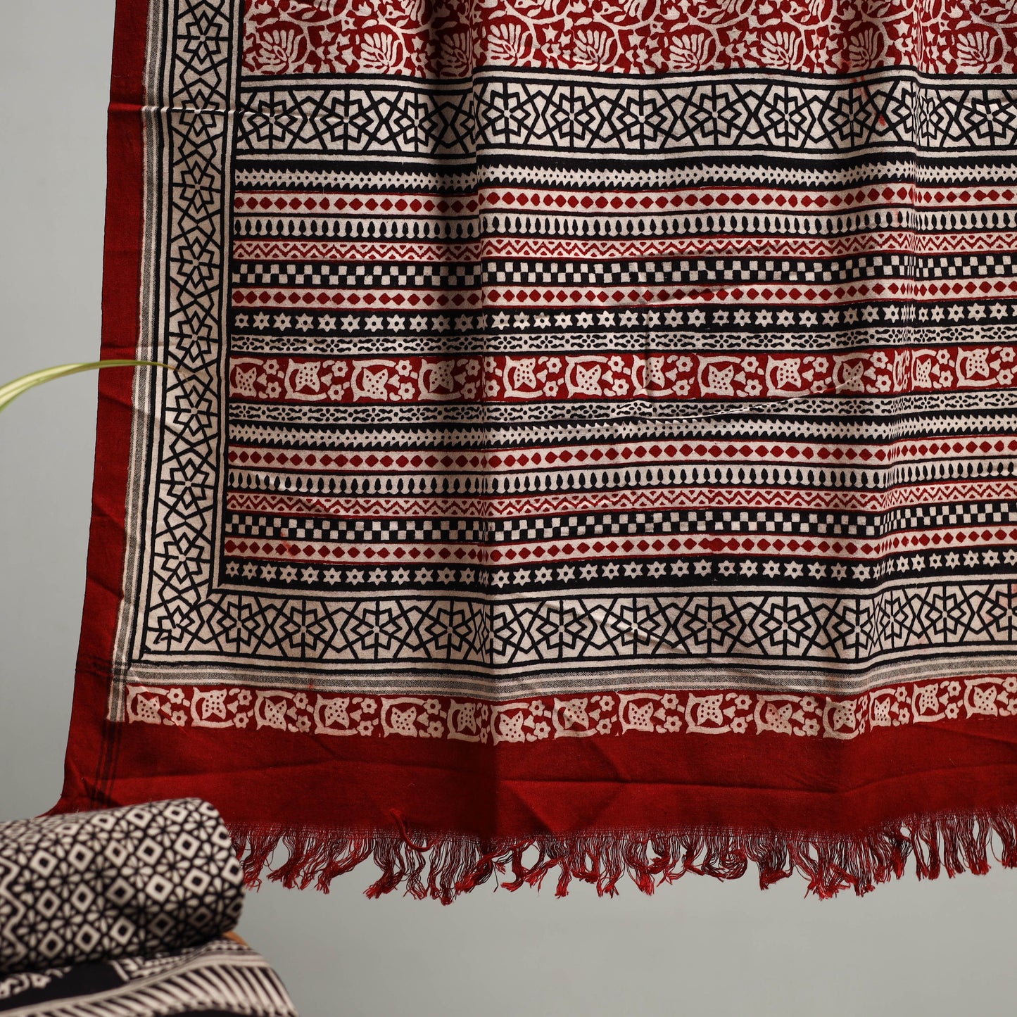 Handloom Cotton Natural Dyed Hand Block Bagh Print Towel 109