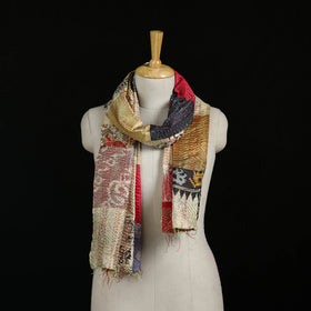 Bengal Kantha Handwork Patchwork Reversible Silk Stole 354
