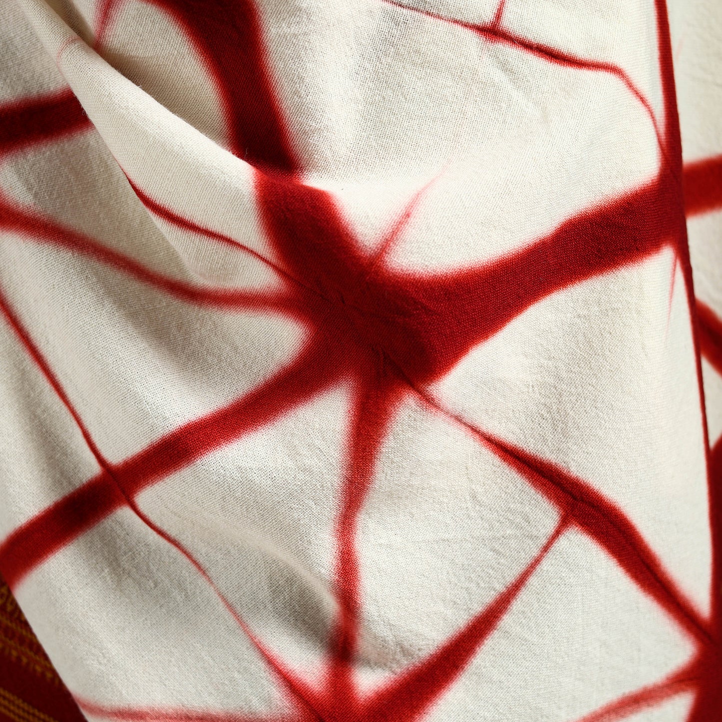 Kutch Handwoven Clamp Dyed Shibori Merino Wool Shawl 51