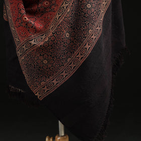 Kutch Handwoven Ajrakh Hand Block Print Merino Wool Shawl  42