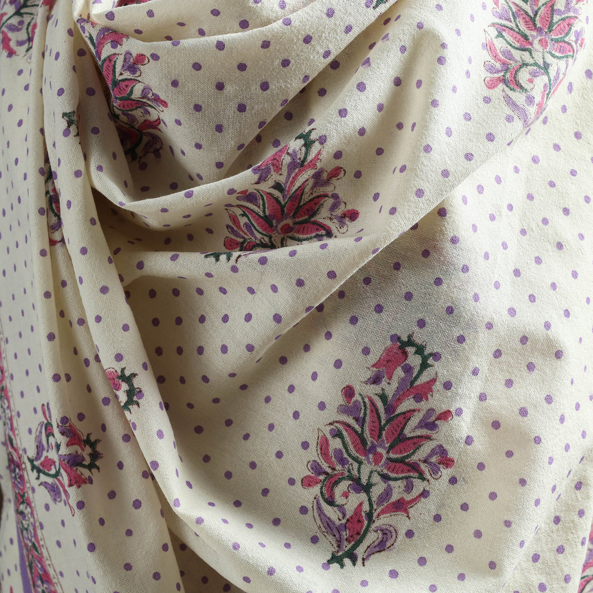 Floral Sanganeri Print Pure Merino Wool Handwoven Shawl 30