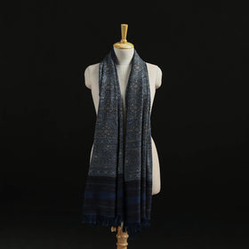 Kutch Handwoven Ajrakh Hand Block Print Merino Wool Shawl  43