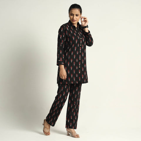 Black - Pochampally Ikat Cotton Co-Ord Set