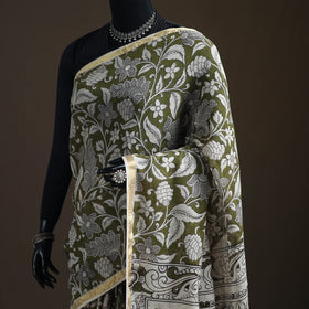 Kalamkari Printed Kota Doria Cotton Saree 28