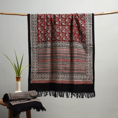 Handloom Cotton Natural Dyed Hand Block Bagh Print Towel 112