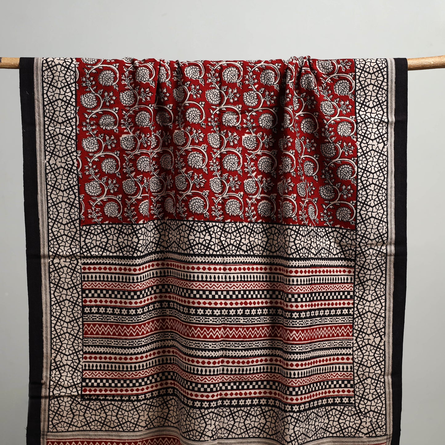 Handloom Cotton Natural Dyed Hand Block Bagh Print Towel 112