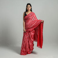 Pink - Ikat Weave Handloom Cotton Sambalpuri Saree 15