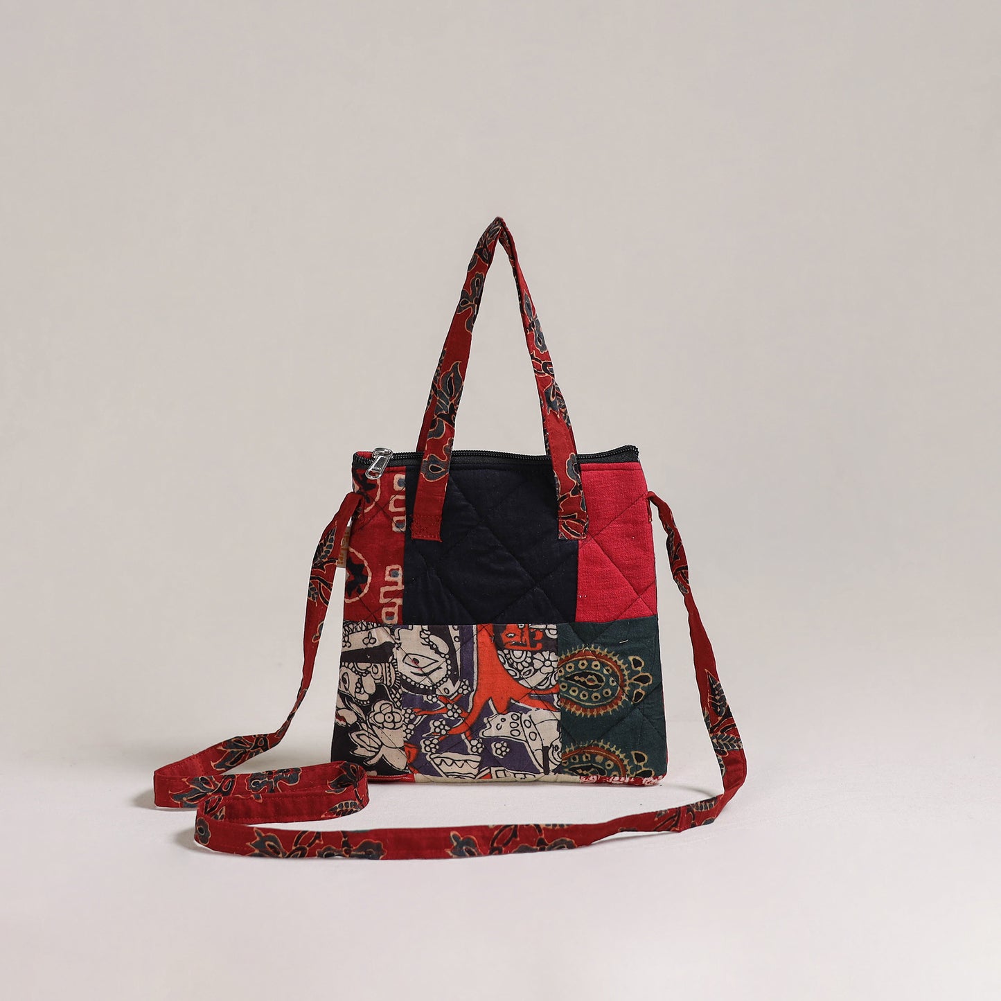 Multicolor - Handcrafted Quilted Patchwork Sling Bag 05