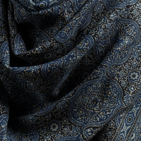 Kutch Handwoven Ajrakh Hand Block Print Merino Wool Shawl  43