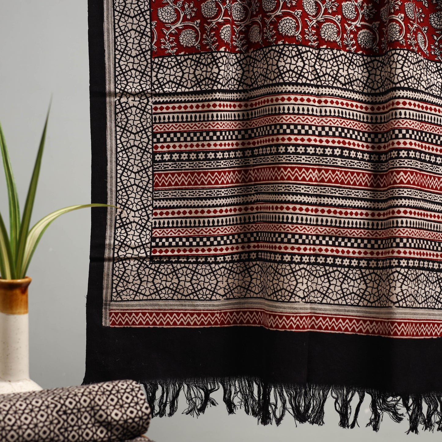 Handloom Cotton Natural Dyed Hand Block Bagh Print Towel 112