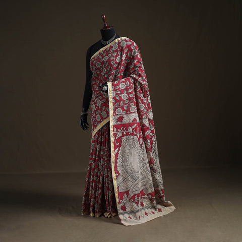 Kalamkari Printed Kota Doria Cotton Saree 29