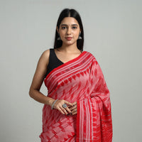 Pink - Ikat Weave Handloom Cotton Sambalpuri Saree 15