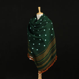 Kutch Handwoven Clamp Dyed Shibori Desi Wool Shawl 53