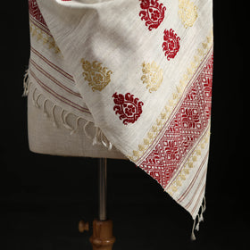 Handspun Handwoven Pure Eri Silk Aari Hand Embroidered Shawl of Assam 13