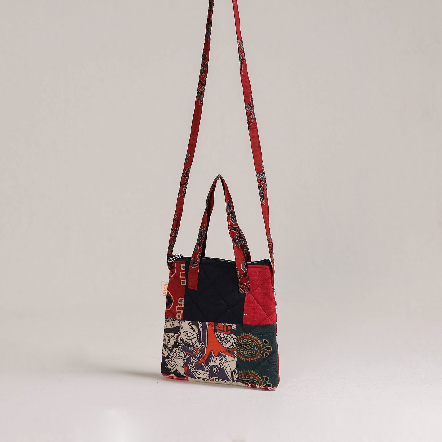 Multicolor - Handcrafted Quilted Patchwork Sling Bag 05