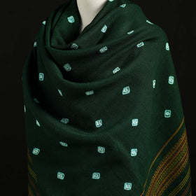 Kutch Handwoven Clamp Dyed Shibori Desi Wool Shawl 53