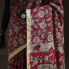 Kalamkari Printed Kota Doria Cotton Saree 29