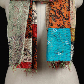 Bengal Kantha Handwork Patchwork Reversible Silk Stole 359