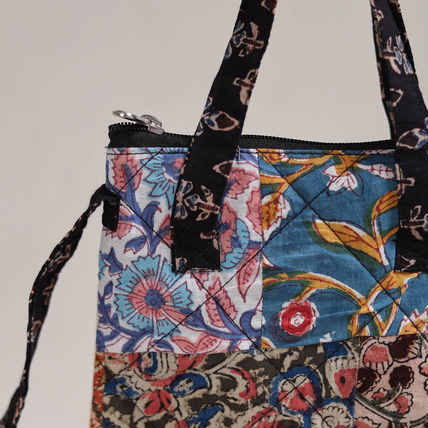 Multicolor - Handcrafted Quilted Patchwork Sling Bag 06