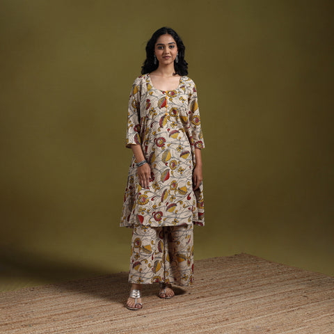 Kalamkari Printed Cotton 2pc Kurta Set for women 04