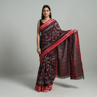 Grey - Ikat Weave Handloom Cotton Sambalpuri Saree 16