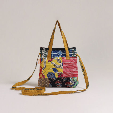 Multicolor - Handcrafted Quilted Patchwork Sling Bag 07