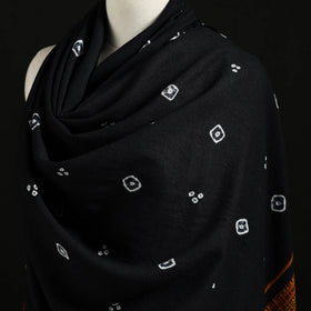Kutch Handwoven Clamp Dyed Shibori Desi Wool Shawl 54