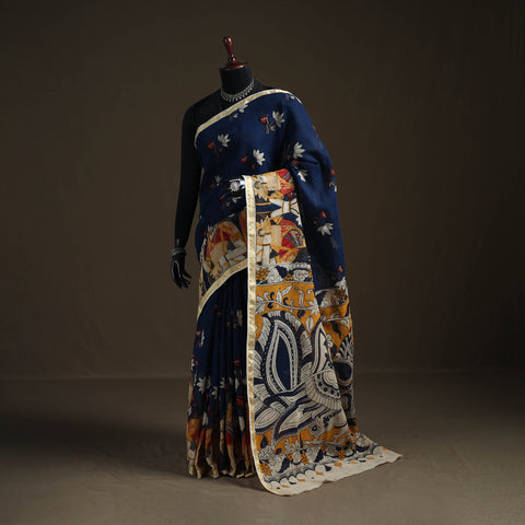 Kalamkari Printed Kota Doria Cotton Saree 30