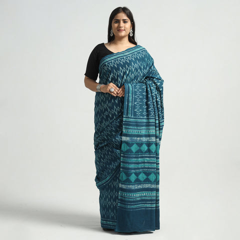 block printed saree