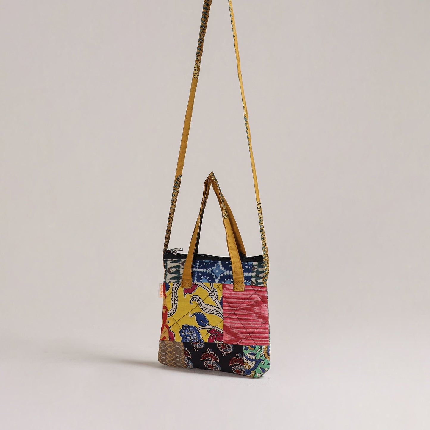 Multicolor - Handcrafted Quilted Patchwork Sling Bag 07