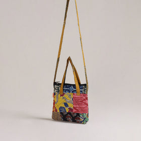 Multicolor - Handcrafted Quilted Patchwork Sling Bag 07
