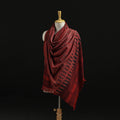 Kutch Handwoven Ajrakh Hand Block Print Merino Wool Shawl  45
