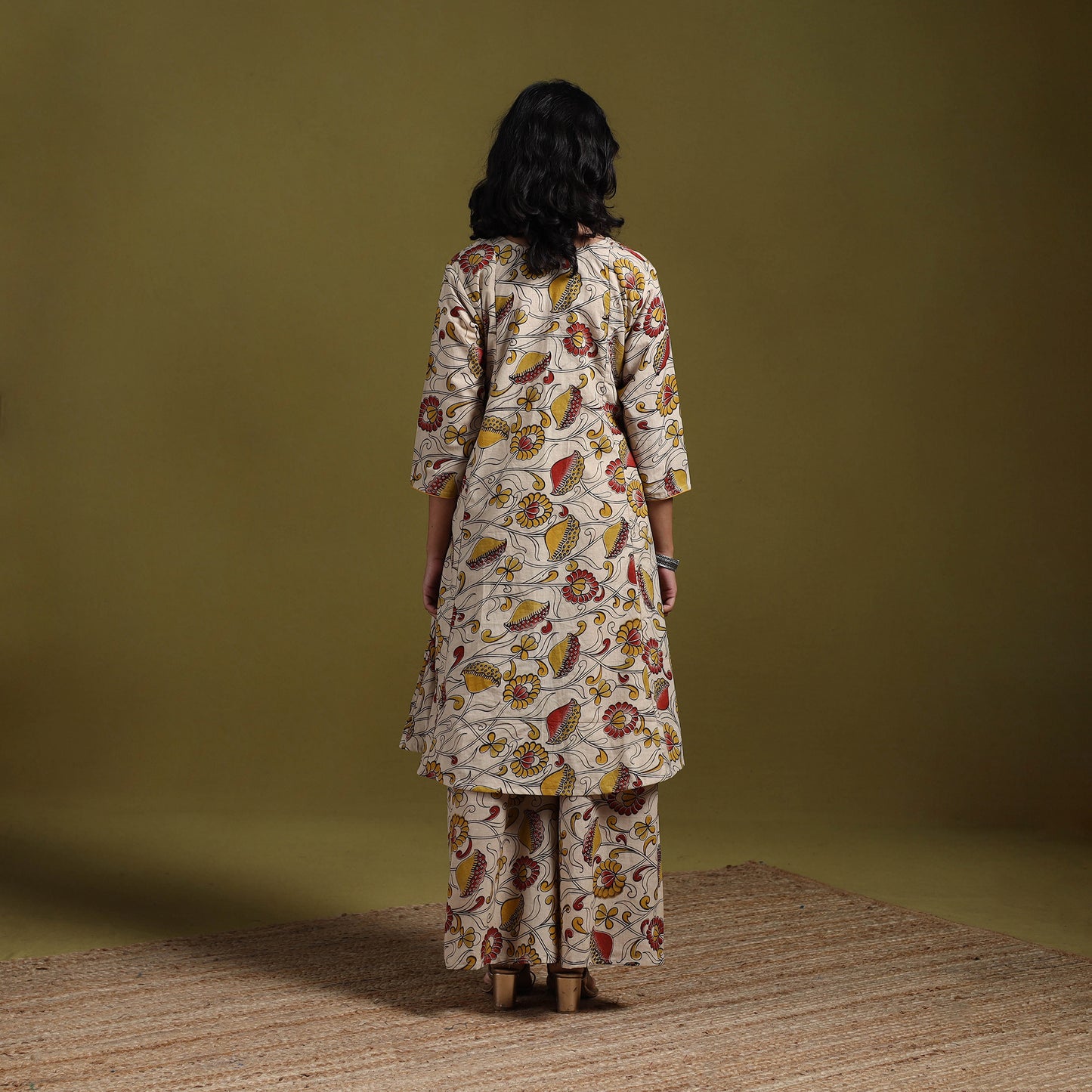 Kalamkari Printed Cotton 2pc Kurta Set for women 04