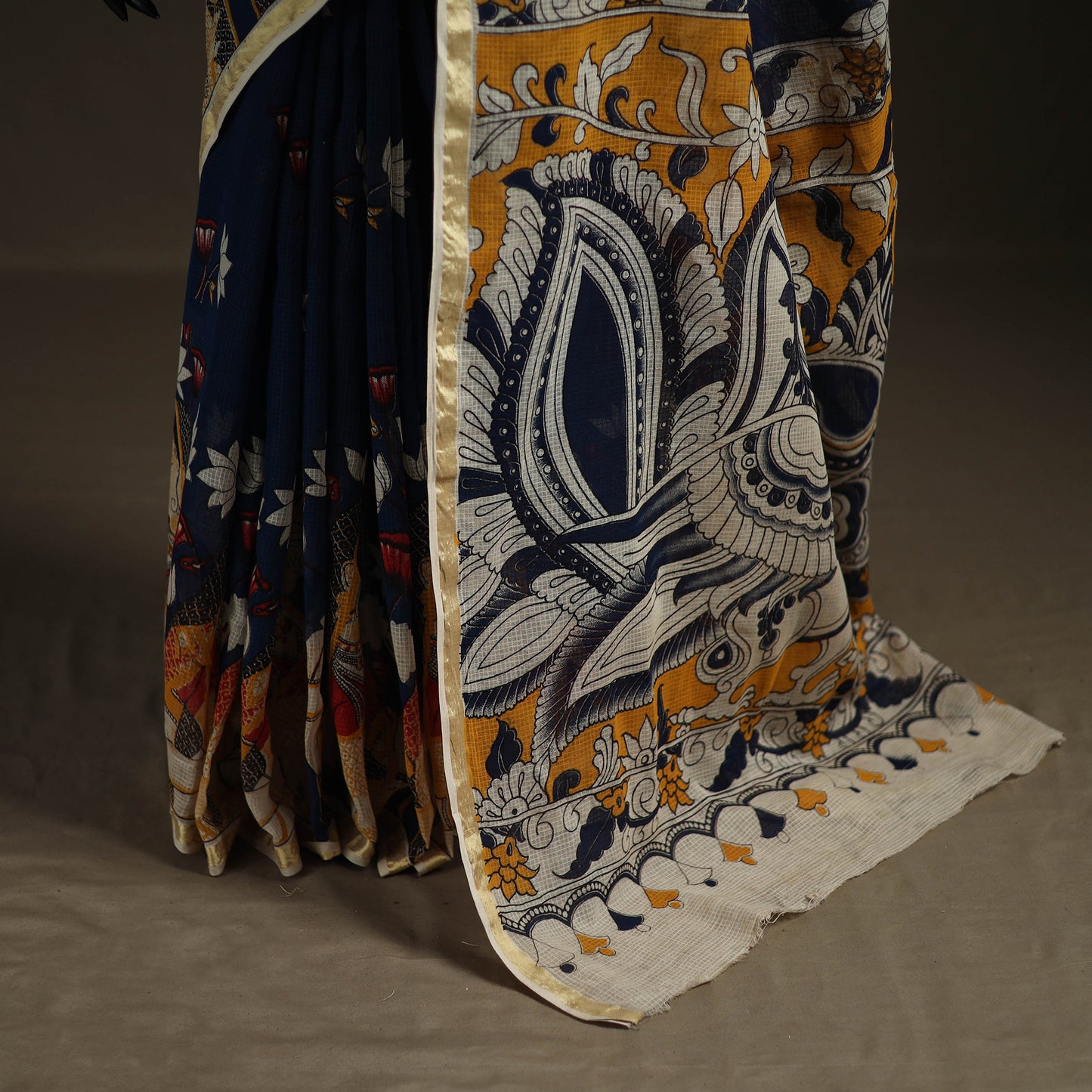 Kalamkari Printed Kota Doria Cotton Saree 30