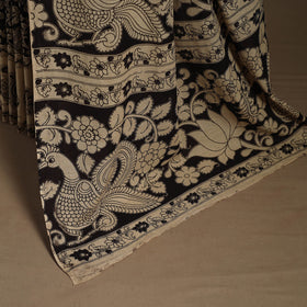 Beige - printed cotton kalamkari saree 11 - handcrafted