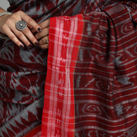 Grey - Ikat Weave Handloom Cotton Sambalpuri Saree 16