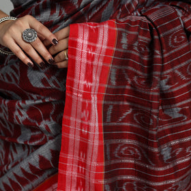 Maroon - Ikat Weave Handloom Cotton Sambalpuri Saree 16