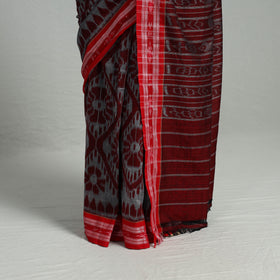 Maroon - Ikat Weave Handloom Cotton Sambalpuri Saree 16