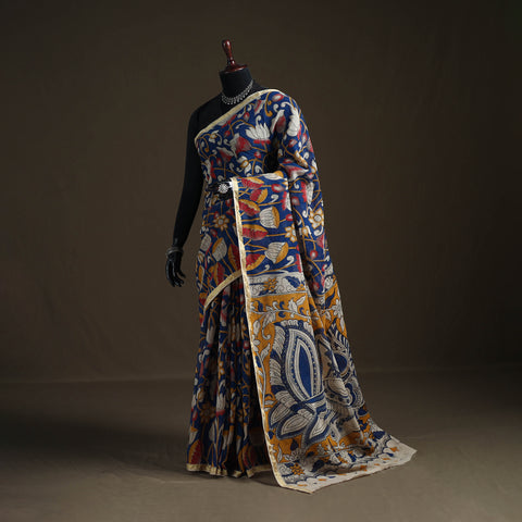 Kalamkari Printed Kota Doria Cotton Saree 31